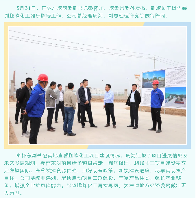 巴林左旗旗委副書記秦懷東到鵬峰化工調研94