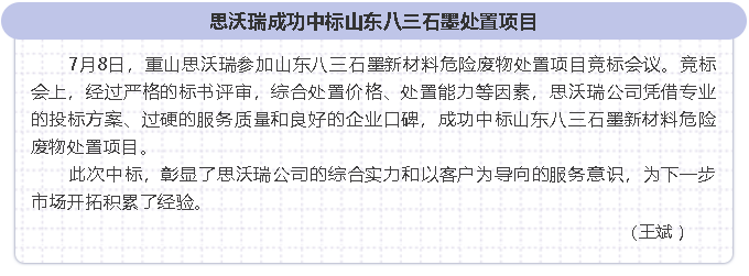 思沃瑞成功中標(biāo)山東八三石墨處置項(xiàng)目95