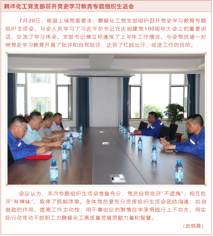 鵬峰化工黨支部召開黨史學(xué)習(xí)教育專題組織生活會(huì)76