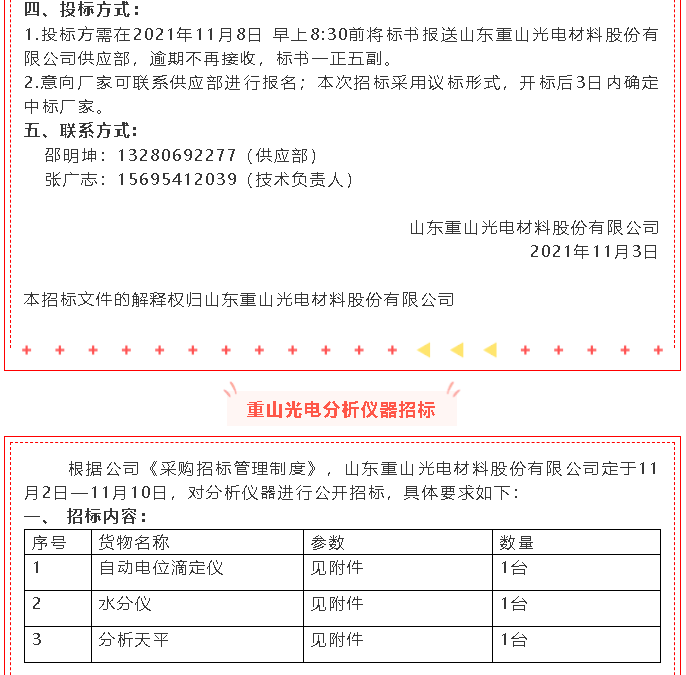 【招標(biāo)公告】重山光電52